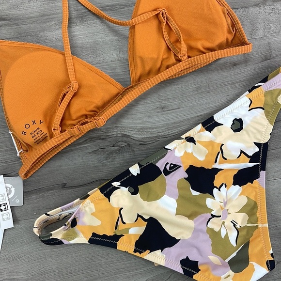 ☀️ROXY☀️ MIND OF FREEDOM FIXED TRI CLASSIC CHEEKY PANT AOP BIKINI SET - Picture 11 of 13